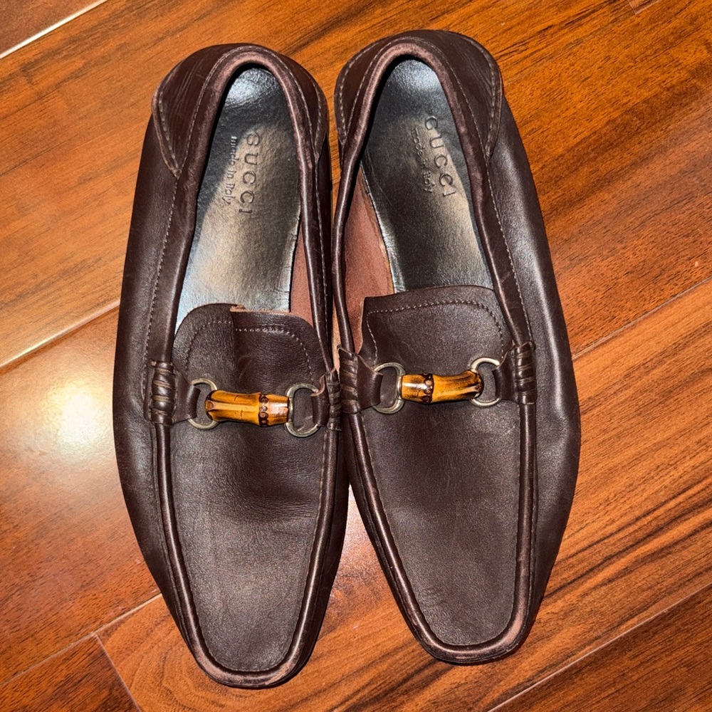 Gucci Men’s Brown Leather Horsebit Loafers - Picture 1 of 6